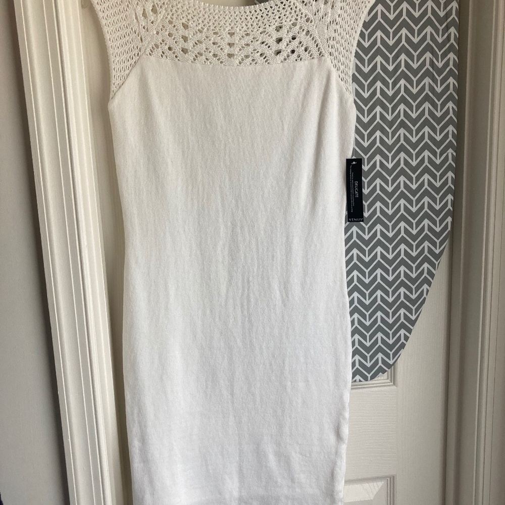 Venus Sweater Dress White Small slim fit, new with tags Beach, Cover-Up, NWT